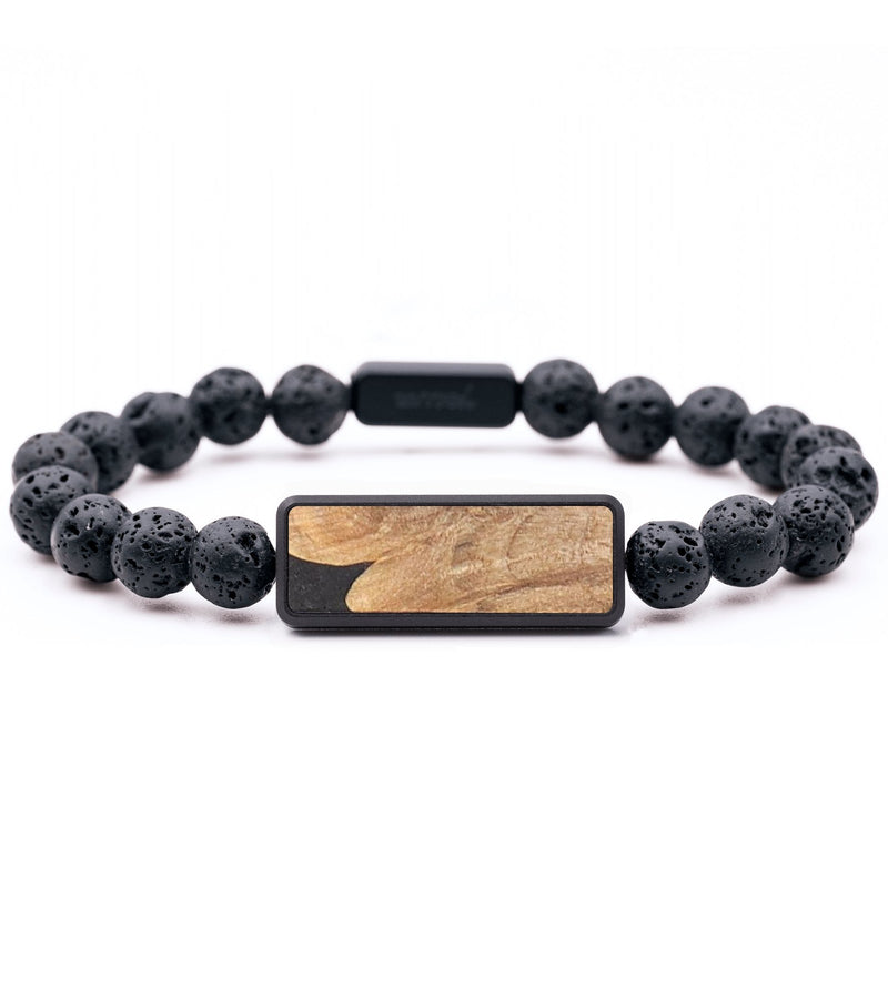 Lava Bead Wood+Resin Bracelet - Hallie (Pure Black, 683374)