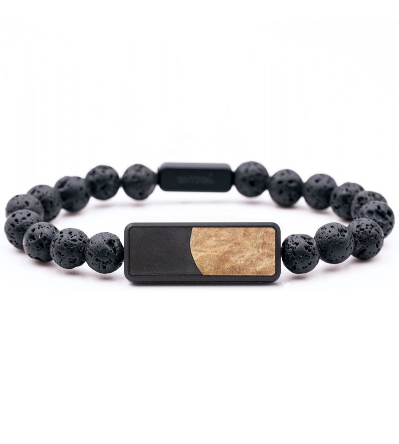 Lava Bead Wood+Resin Bracelet - Gunner (Pure Black, 683377)