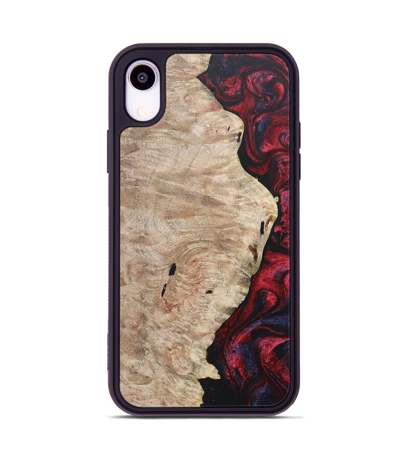 iPhone Xr Wood+Resin Phone Case - Barbara (Red, 684099)