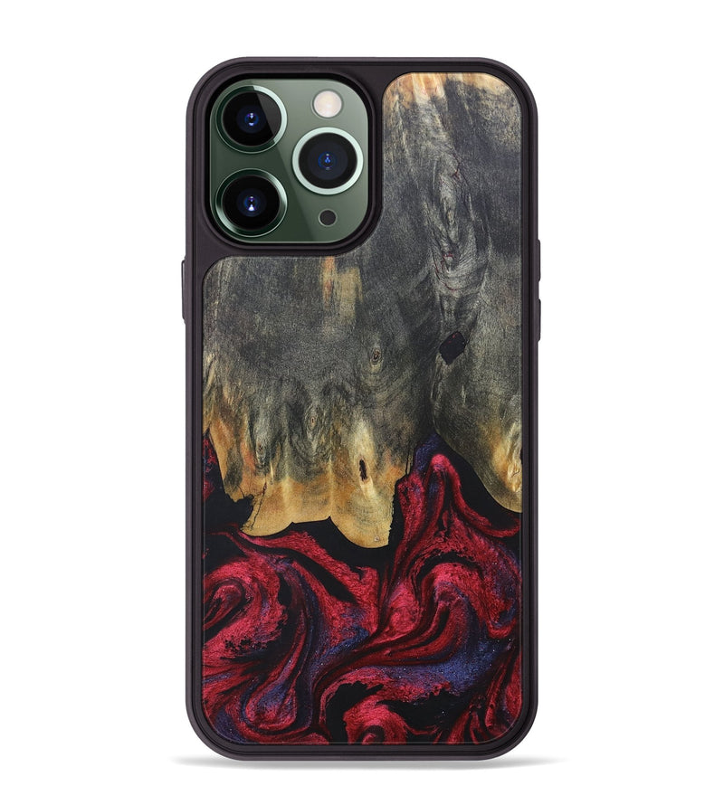 iPhone 13 Pro Max Wood+Resin Phone Case - Joaquin (Red, 684102)