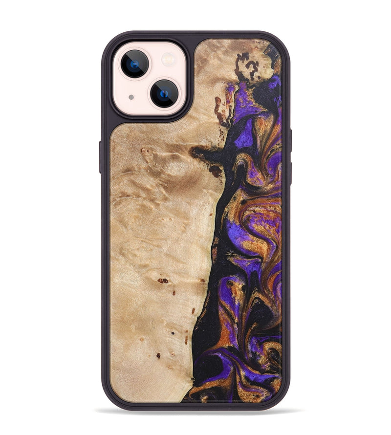 iPhone 14 Plus Wood+Resin Phone Case - Hector (Purple, 685788)