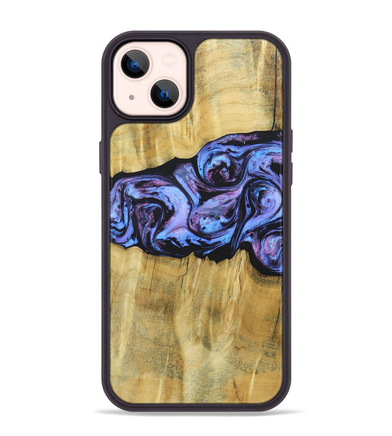 iPhone 14 Plus Wood+Resin Phone Case - Deandre (Purple, 685899)