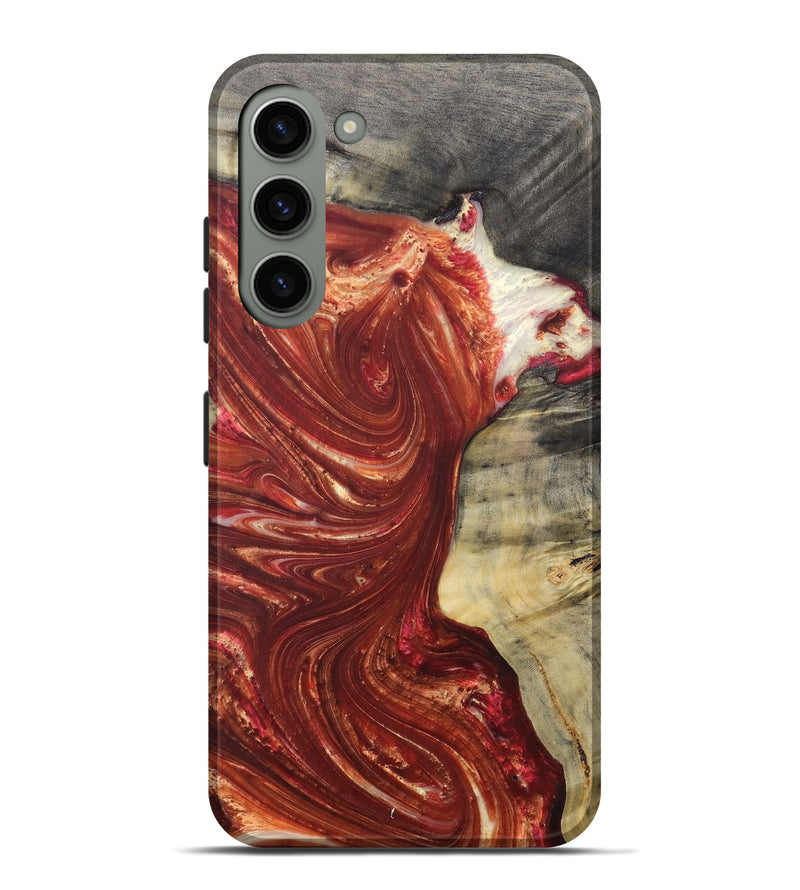 Galaxy S23 Plus Wood+Resin Live Edge Phone Case - Connie (Red, 686341)