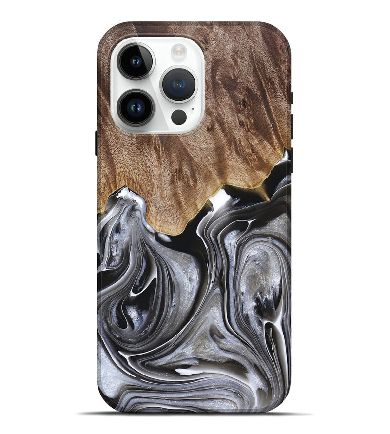 iPhone 15 Pro Max Wood+Resin Phone Case - Enrique (Pattern, 683973) - Carved