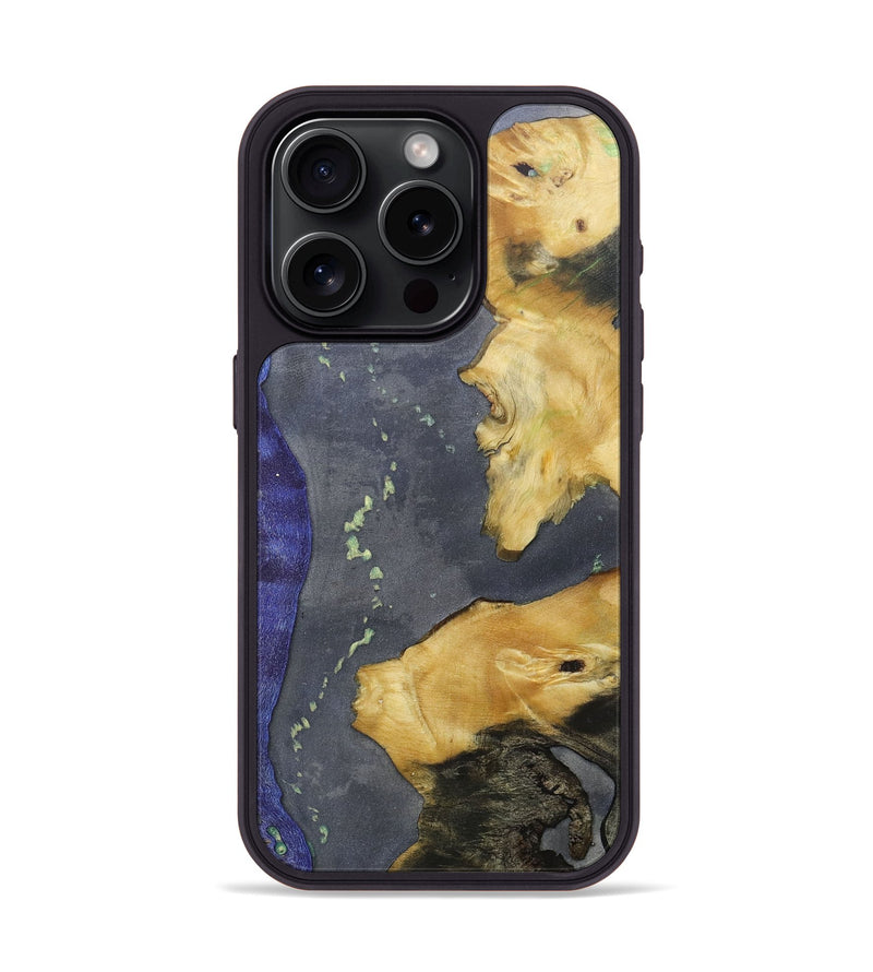 iPhone 15 Pro Wood+Resin Phone Case - Marianne (Mosaic, 686869)