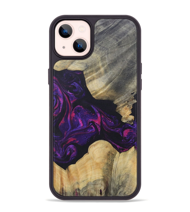 iPhone 14 Plus Wood+Resin Phone Case - Ariel (Purple, 687139)