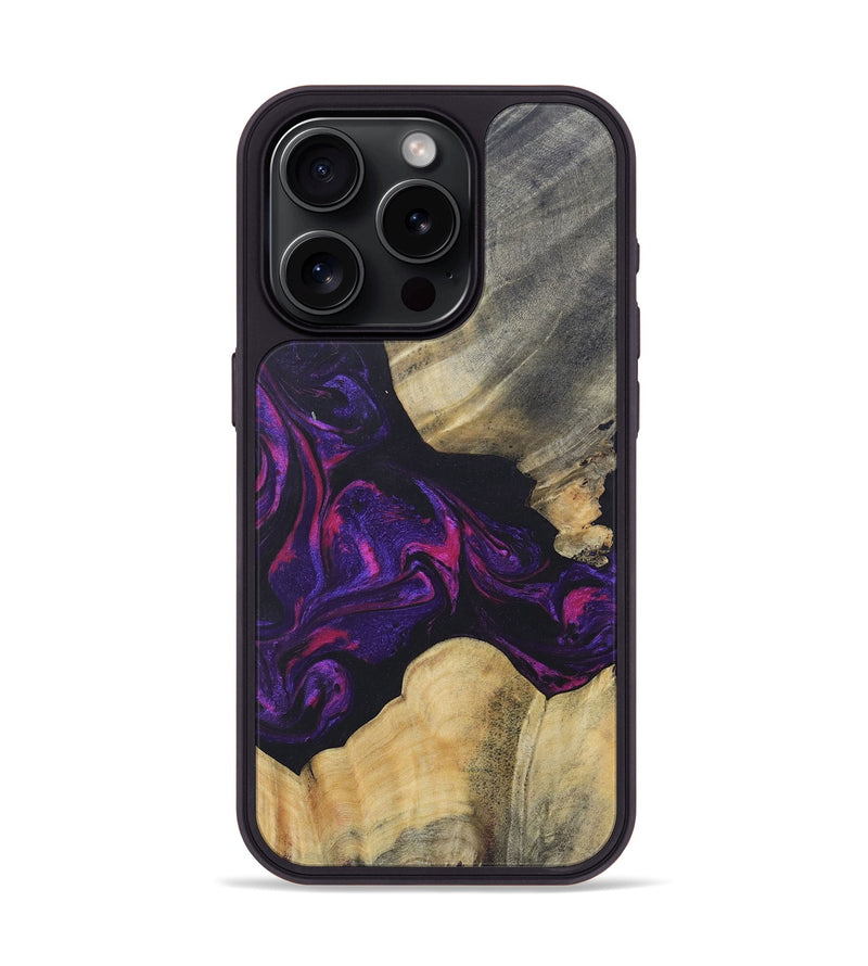 iPhone 15 Pro Wood+Resin Phone Case - Ariel (Purple, 687139)