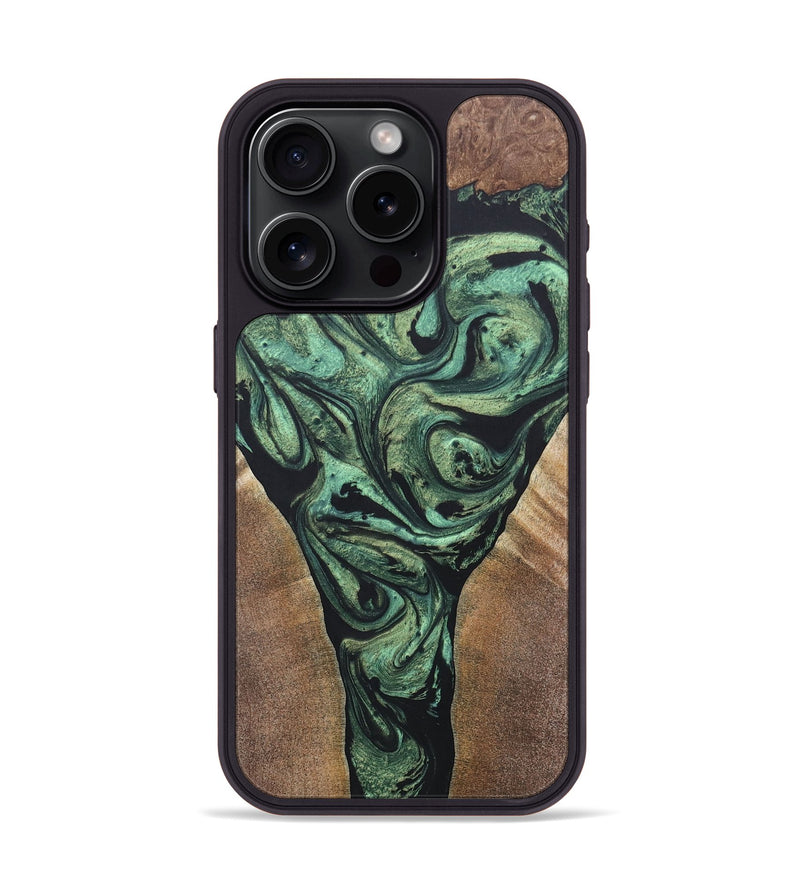 iPhone 15 Pro Wood+Resin Phone Case - Leonard (Mosaic, 687195)