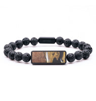 Lava Bead Wood+Resin Bracelet - Amari (Black & White, 687404)