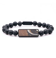 Lava Bead Wood+Resin Bracelet - Laverne (Black & White, 687406)