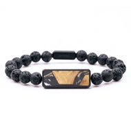 Lava Bead Wood+Resin Bracelet - Kassidy (Black & White, 687475)