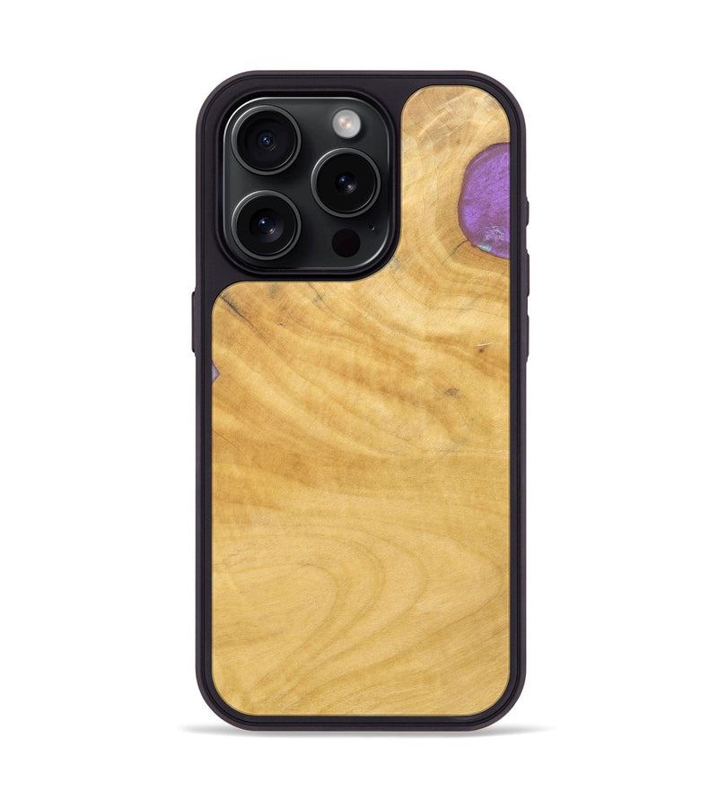iPhone 15 Pro Wood+Resin Phone Case - Hector (Wood Burl, 688386)