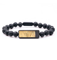 Lava Bead Wood+Resin Bracelet - Shelby (Black & White, 689181)