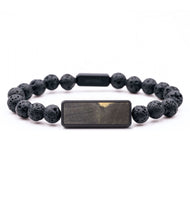 Lava Bead Wood+Resin Bracelet - Khalil (Black & White, 689184)