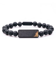 Lava Bead Wood+Resin Bracelet - Nehemiah (Black & White, 689193)