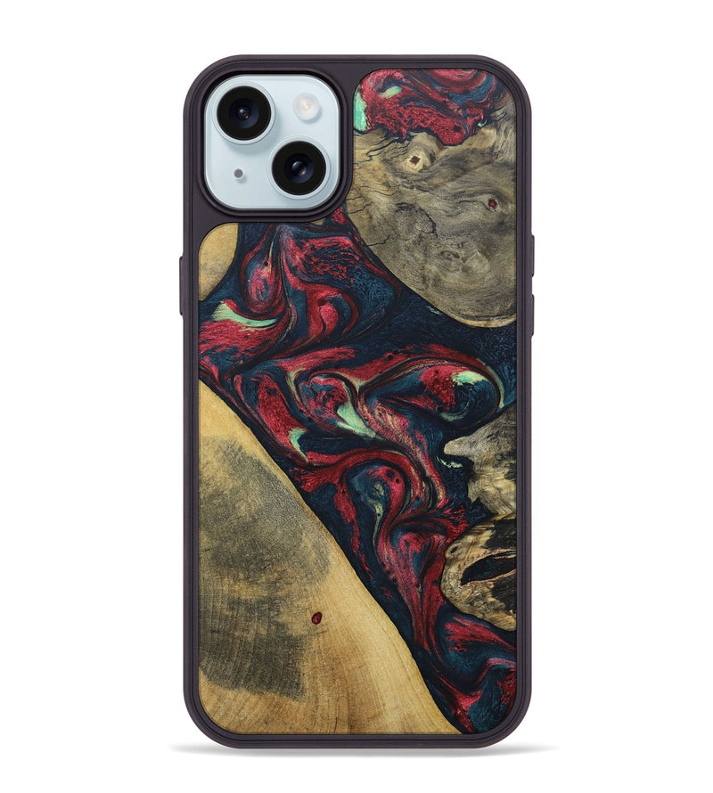 iPhone 15 Plus Wood+Resin Phone Case - Lillie (Mosaic, 689250)
