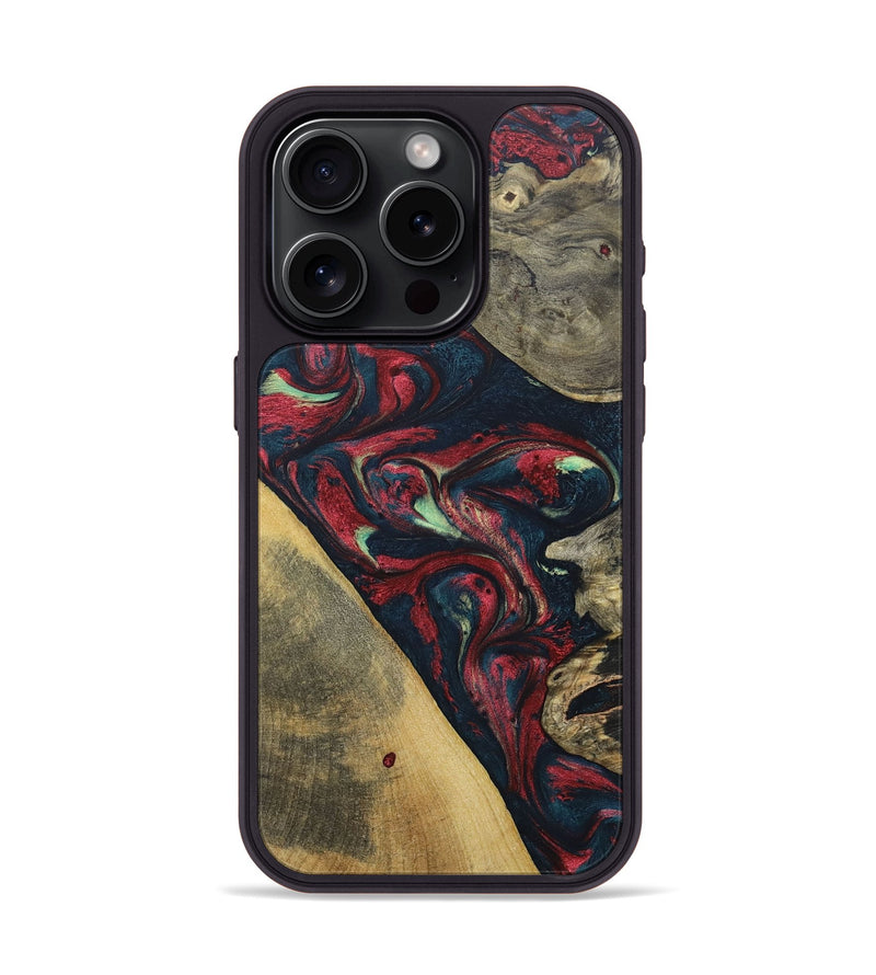 iPhone 15 Pro Wood+Resin Phone Case - Lillie (Mosaic, 689250)