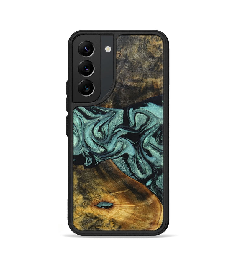 Galaxy S22 Wood+Resin Phone Case - Carlton (Green, 691920)