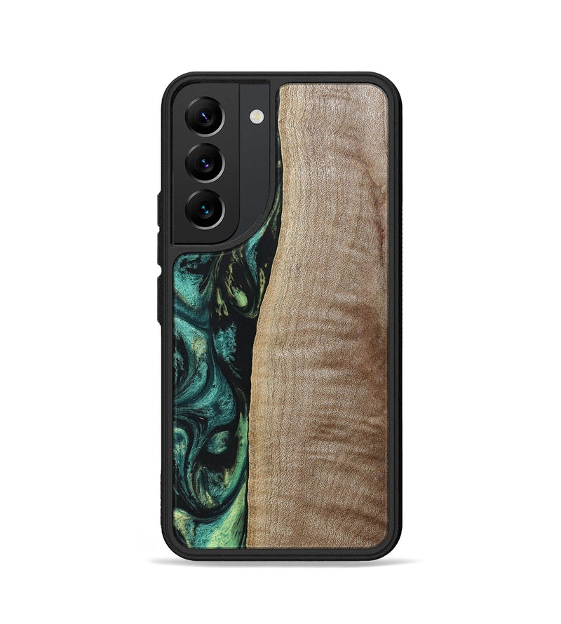 Galaxy S22 Wood+Resin Phone Case - Tina (Green, 691928)