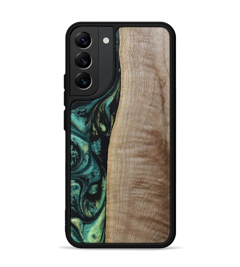 Galaxy S22 Plus Wood+Resin Phone Case - Tina (Green, 691928)