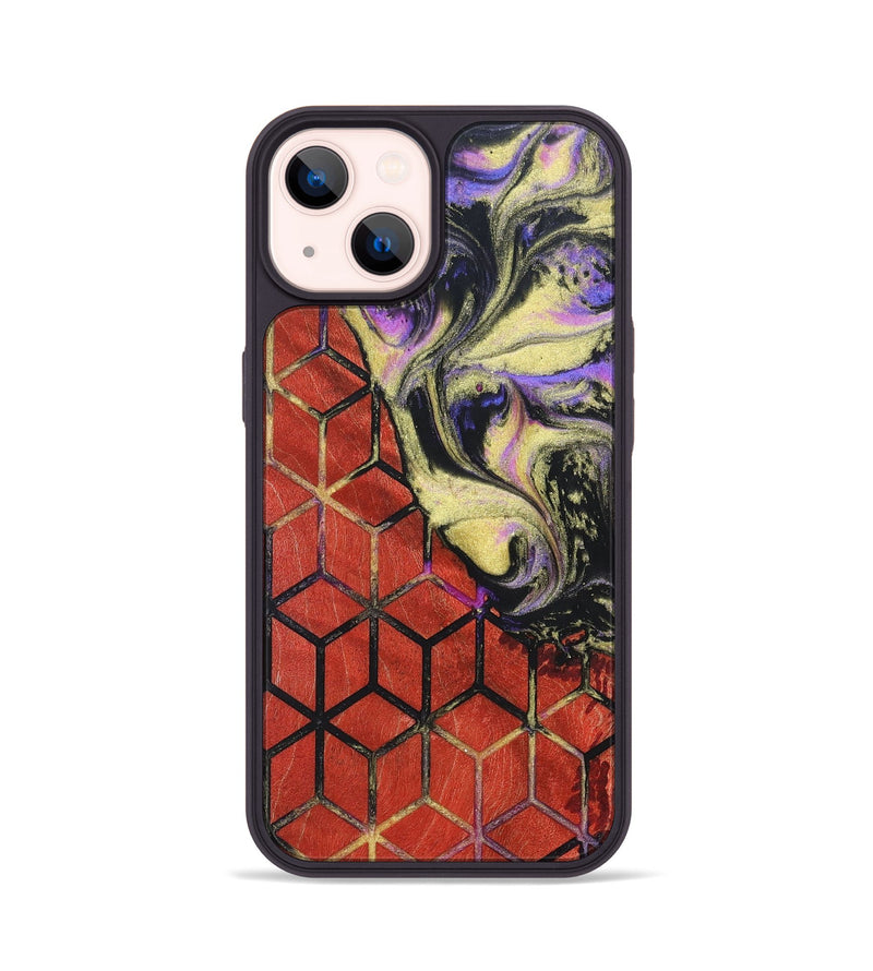 iPhone 14 Wood+Resin Phone Case - Eileen (Pattern, 691955)