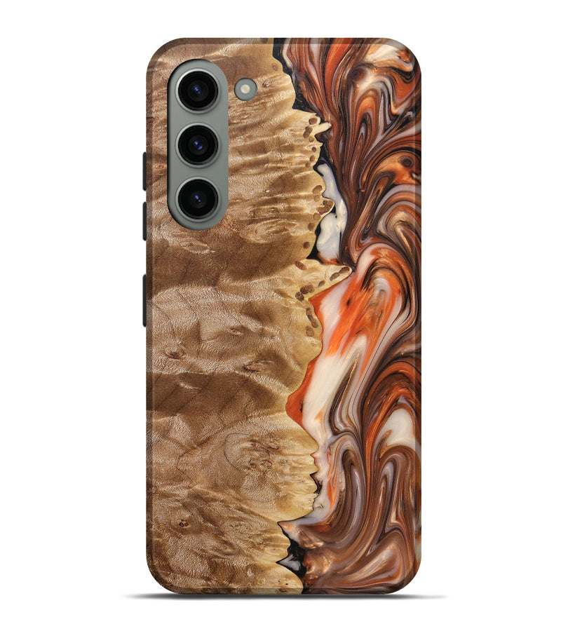 Galaxy S23 Plus Wood+Resin Live Edge Phone Case - Hilary (Red, 691999)