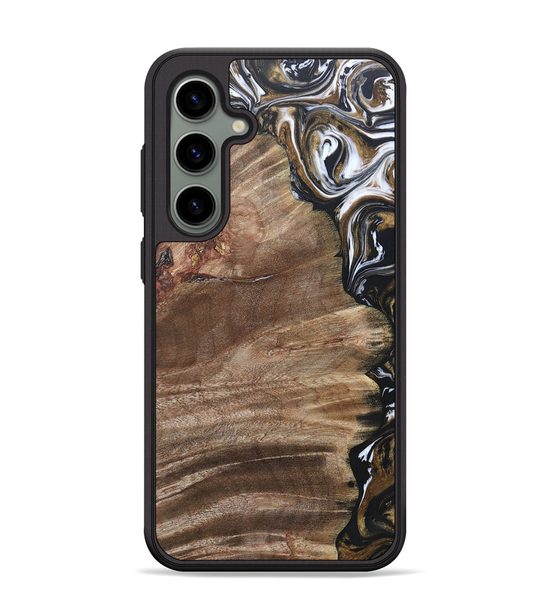 Galaxy S24 Plus Wood+Resin Phone Case - Yahir (Black & White, 692373)