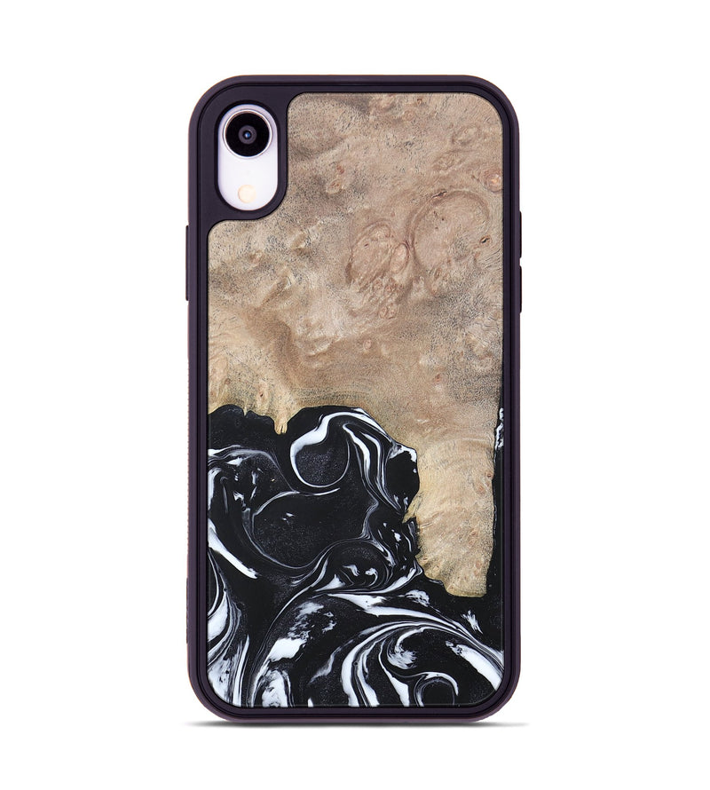iPhone Xr Wood+Resin Phone Case - Aria (Black & White, 692388)