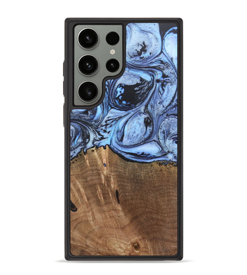 Galaxy S23 Ultra Wood+Resin Phone Case - Terence (Blue, 692425)