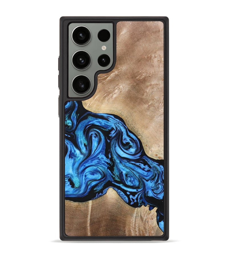 Galaxy S23 Ultra Wood+Resin Phone Case - Jazmine (Blue, 692798)