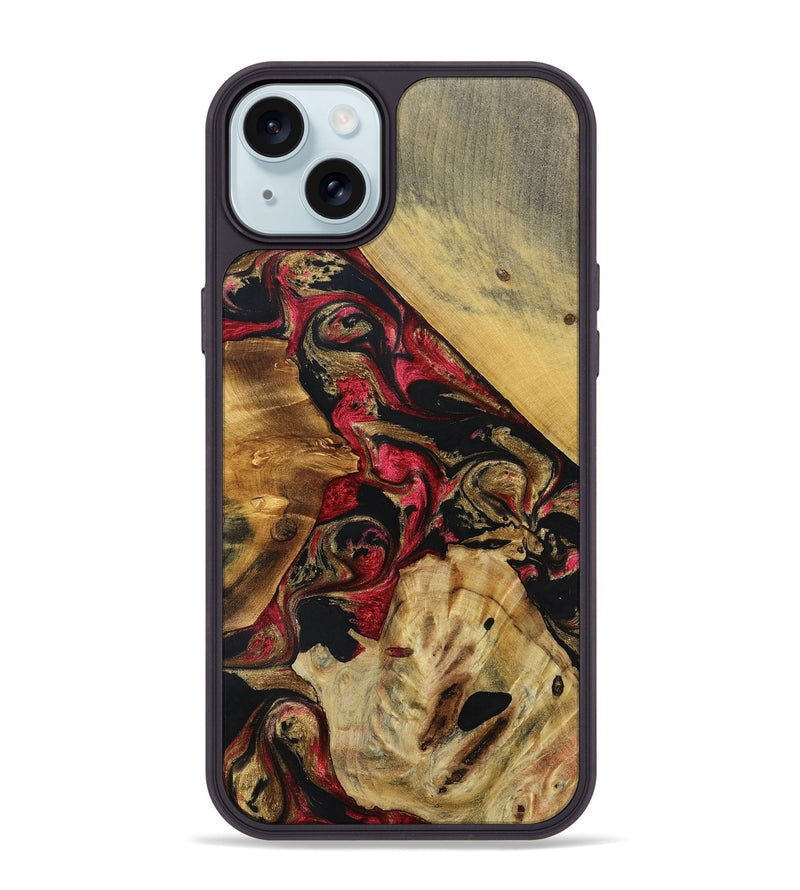 iPhone 15 Plus Wood+Resin Phone Case - Jackie (Mosaic, 692891)
