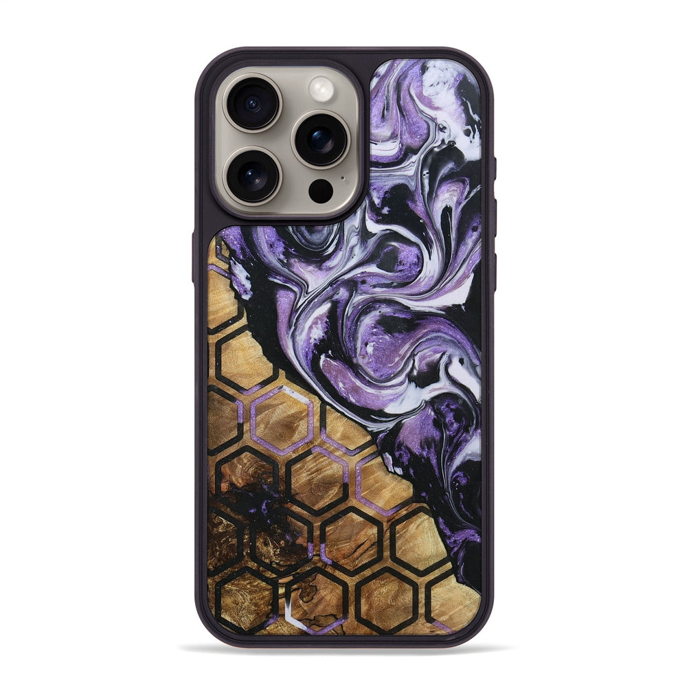 iPhone 15 Pro Max Wood Resin Phone Case Ted Pattern 693444