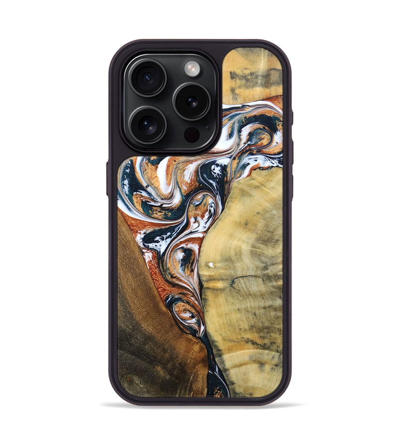 iPhone 15 Pro Wood+Resin Phone Case - Fabian (Mosaic, 693455)