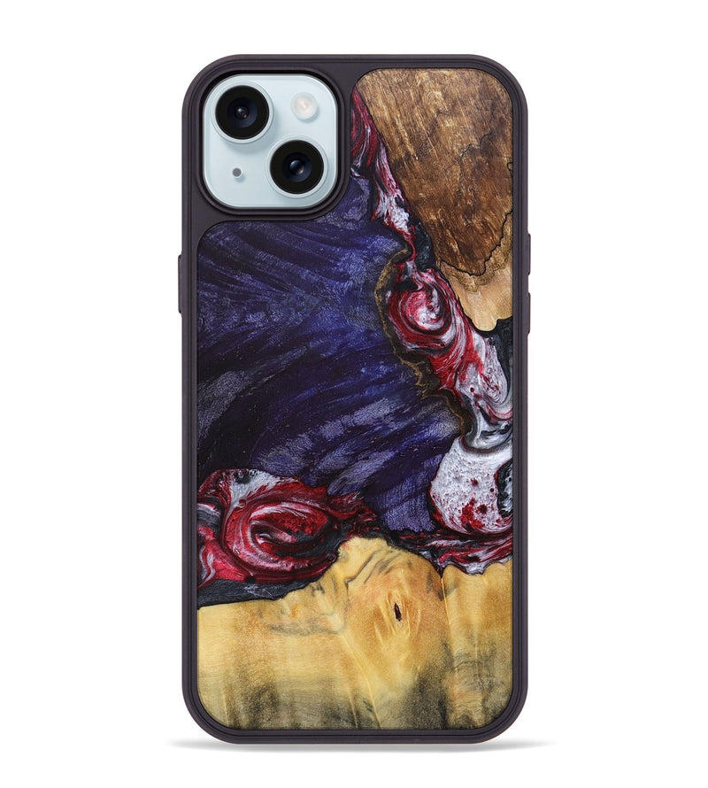 iPhone 15 Plus Wood+Resin Phone Case - Judy (Mosaic, 693738)