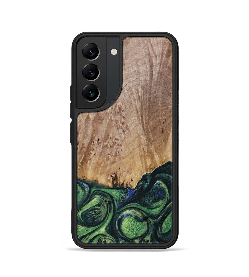 Galaxy S22 Wood+Resin Phone Case - Evie (Green, 693917)