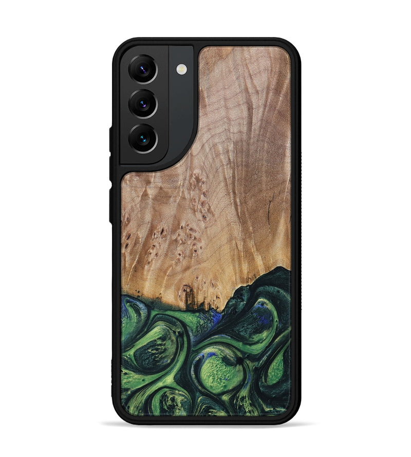 Galaxy S22 Plus Wood+Resin Phone Case - Evie (Green, 693917)