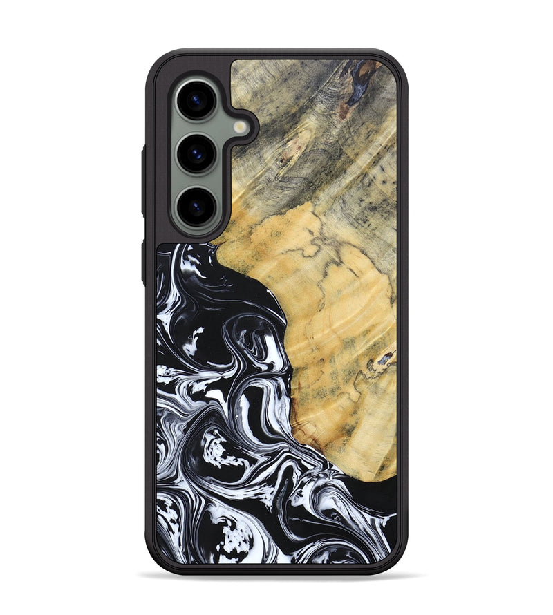 Galaxy S24 Plus Wood+Resin Phone Case - Lucinda (Black & White, 694281)