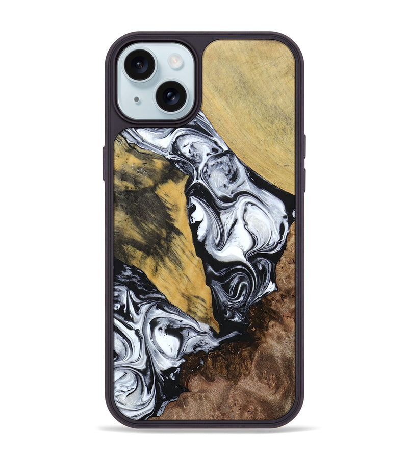 iPhone 15 Plus Wood+Resin Phone Case - Alaia (Mosaic, 694327)