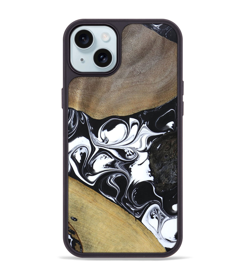 iPhone 15 Plus Wood+Resin Phone Case - Nellie (Mosaic, 694338)