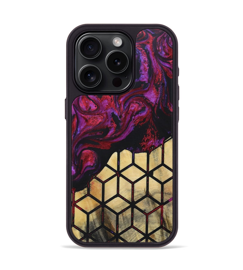 iPhone 15 Pro Wood+Resin Phone Case - Ericka (Pattern, 694737)