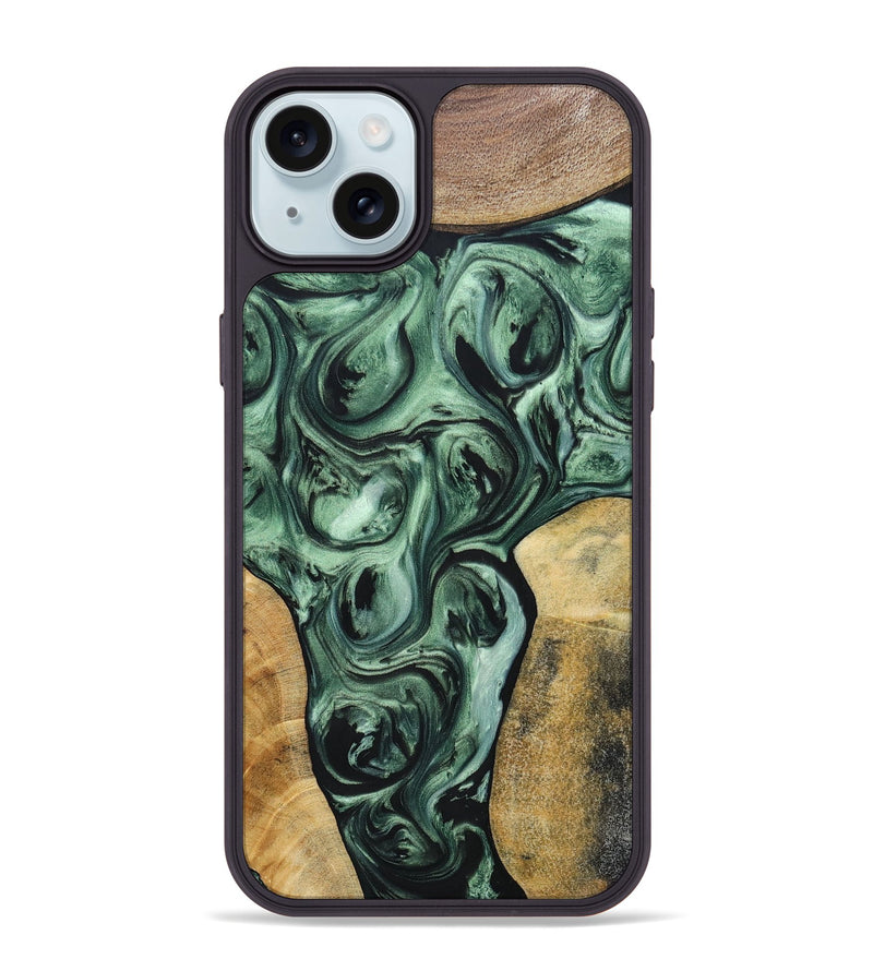 iPhone 15 Plus Wood+Resin Phone Case - Johnny (Mosaic, 694784)