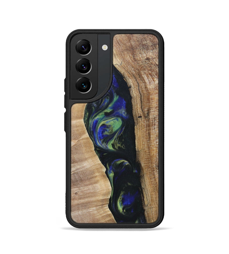 Galaxy S22 Wood+Resin Phone Case - Kris (Green, 695669)
