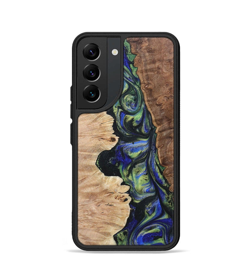 Galaxy S22 Wood+Resin Phone Case - Daniella (Green, 695670)