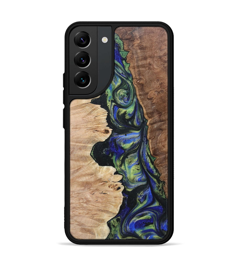 Galaxy S22 Plus Wood+Resin Phone Case - Daniella (Green, 695670)