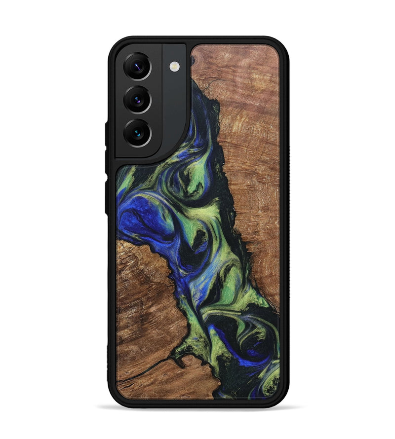 Galaxy S22 Plus Wood+Resin Phone Case - Janelle (Green, 695675)