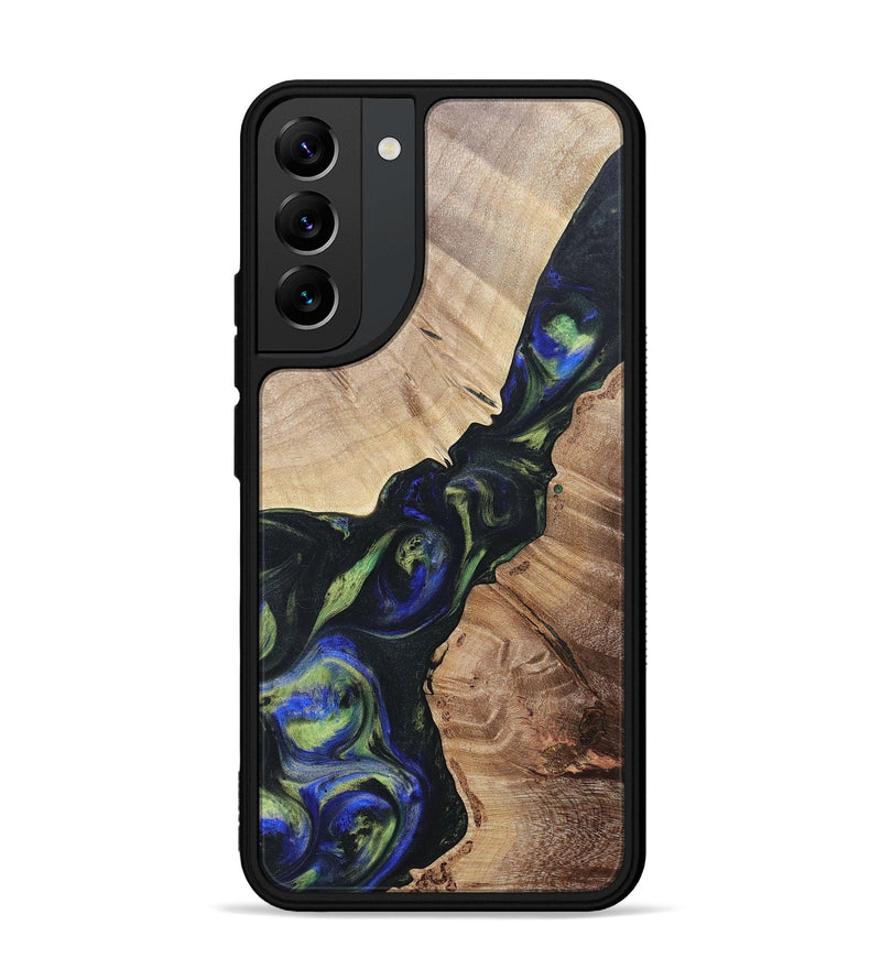Galaxy S22 Plus Wood+Resin Phone Case - Milo (Green, 695680)